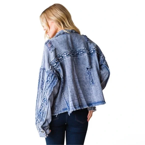 Oli & Hali Blue Oversized Jean Jacket - Picture 2 of 6